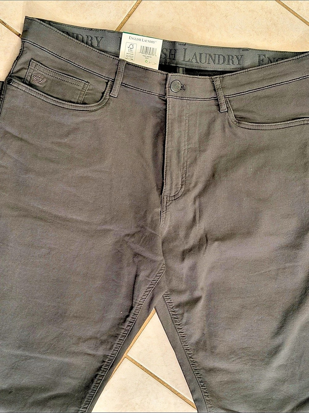 English Laundry Straight Fit Men's Charcoal Gray Pants Waist 38 x 34 NWT